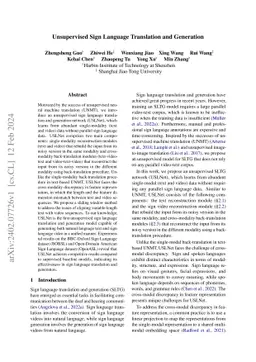 Unsupervised Sign Language Translation and Generation