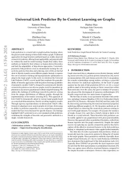 Universal Link Predictor By In-Context Learning on Graphs