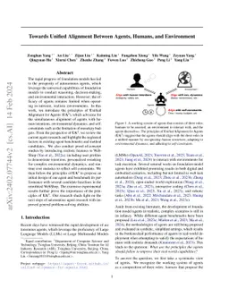 Towards Unified Alignment Between Agents, Humans, and Environment