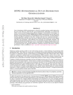 HYPO: Hyperspherical Out-of-Distribution Generalization