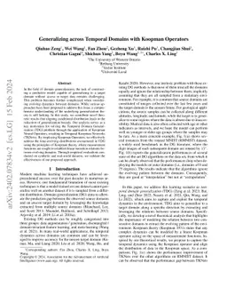 Generalizing across Temporal Domains with Koopman Operators