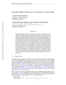 Towards Meta-Pruning via Optimal Transport