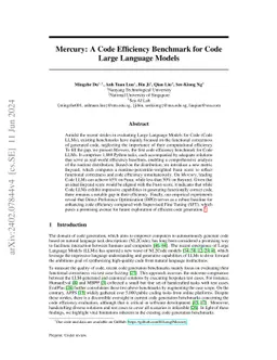 Mercury: A Code Efficiency Benchmark for Code Large Language Models