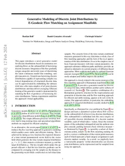 Generative Modeling of Discrete Joint Distributions by E-Geodesic Flow
  Matching on Assignment Manifolds