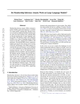 Do Membership Inference Attacks Work on Large Language Models?
