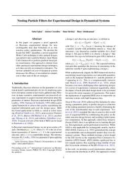 Nesting Particle Filters for Experimental Design in Dynamical Systems