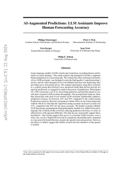 AI-Augmented Predictions: LLM Assistants Improve Human Forecasting
  Accuracy