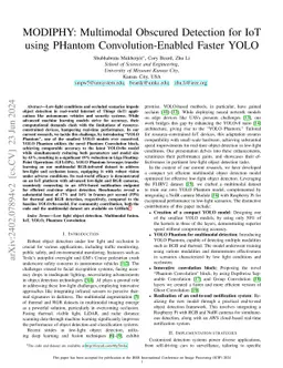 MODIPHY: Multimodal Obscured Detection for IoT using PHantom
  Convolution-Enabled Faster YOLO