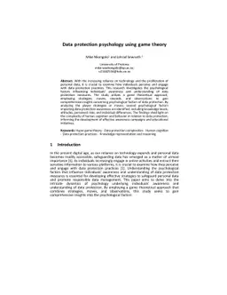 Data protection psychology using game theory