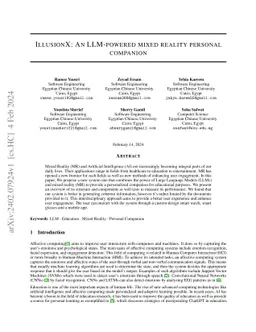 IllusionX: An LLM-powered mixed reality personal companion