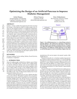 Optimizing the Design of an Artificial Pancreas to Improve Diabetes Management