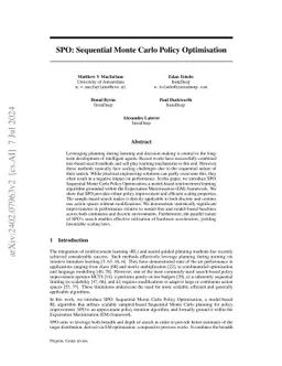 SPO: Sequential Monte Carlo Policy Optimisation