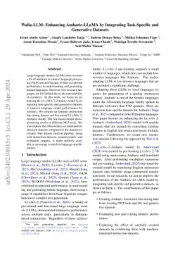 Walia-LLM: Enhancing Amharic-LLaMA by Integrating Task-Specific and
  Generative Datasets