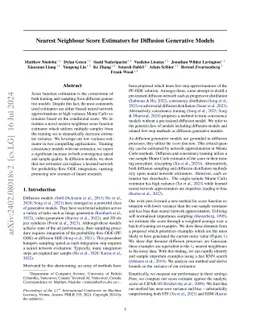 Nearest Neighbour Score Estimators for Diffusion Generative Models