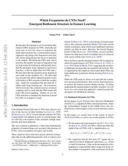Which Frequencies do CNNs Need? Emergent Bottleneck Structure in Feature Learning