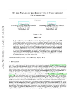On The Nature Of The Phenotype In Tree Genetic Programming