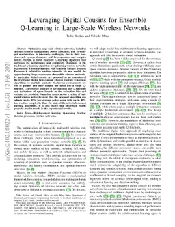 Leveraging Digital Cousins for Ensemble Q-Learning in Large-Scale
  Wireless Networks