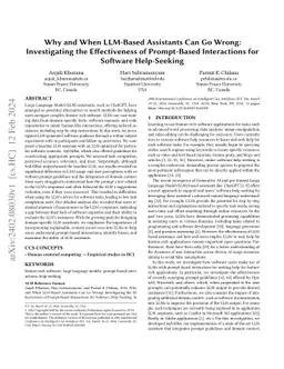 Why and When LLM-Based Assistants Can Go Wrong: Investigating the
  Effectiveness of Prompt-Based Interactions for Software Help-Seeking