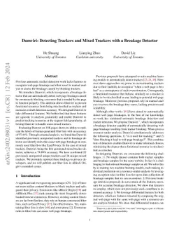 Duumviri: Detecting Trackers and Mixed Trackers with a Breakage Detector