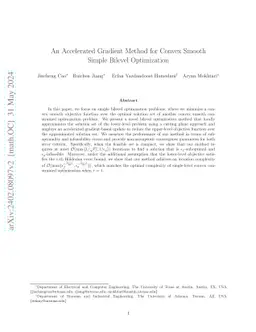 An Accelerated Gradient Method for Convex Smooth Simple Bilevel
  Optimization