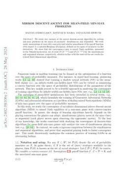 Mirror Descent-Ascent for mean-field min-max problems