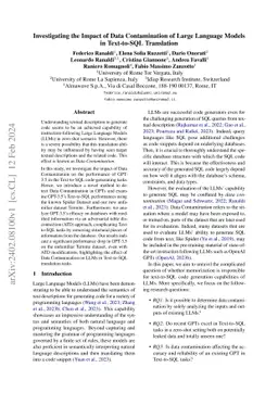 Investigating the Impact of Data Contamination of Large Language Models
  in Text-to-SQL Translation