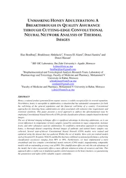 Unmasking honey adulteration : a breakthrough in quality assurance
  through cutting-edge convolutional neural network analysis of thermal images