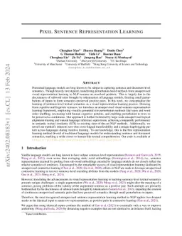 Pixel Sentence Representation Learning