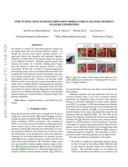 Fine-Tuning Text-To-Image Diffusion Models for Class-Wise Spurious
  Feature Generation