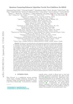Quantum Computing-Enhanced Algorithm Unveils Novel Inhibitors for KRAS