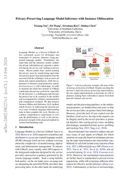 Privacy-Preserving Language Model Inference with Instance Obfuscation