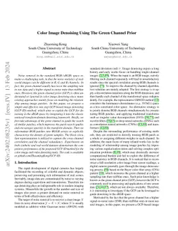 Color Image Denoising Using The Green Channel Prior