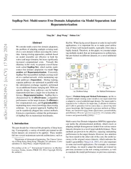 SepRep-Net: Multi-source Free Domain Adaptation via Model Separation And
  Reparameterization