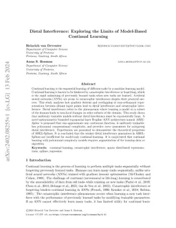 Distal Interference: Exploring the Limits of Model-Based Continual
  Learning