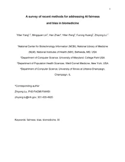 A survey of recent methods for addressing AI fairness and bias in
  biomedicine