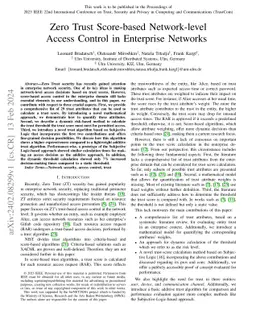 Zero Trust Score-based Network-level Access Control in Enterprise
  Networks