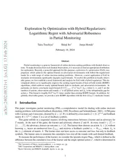 Exploration by Optimization with Hybrid Regularizers: Logarithmic Regret
  with Adversarial Robustness in Partial Monitoring