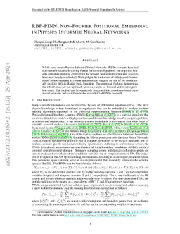 RBF-PINN: Non-Fourier Positional Embedding in Physics-Informed Neural
  Networks