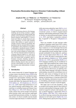 Punctuation Restoration Improves Structure Understanding Without Supervision