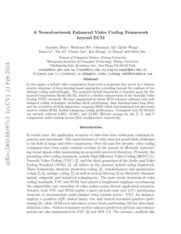 A Neural-network Enhanced Video Coding Framework beyond ECM