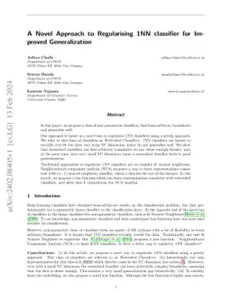 A Novel Approach to Regularising 1NN classifier for Improved
  Generalization