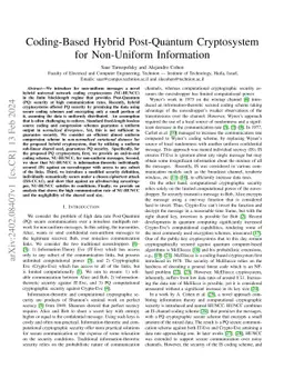 Coding-Based Hybrid Post-Quantum Cryptosystem for Non-Uniform
  Information