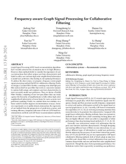 Frequency-aware Graph Signal Processing for Collaborative Filtering