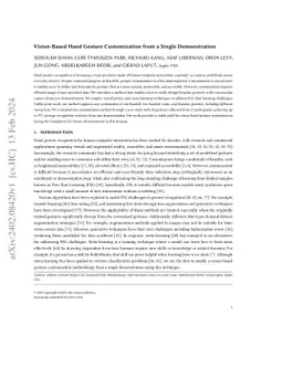 Vision-Based Hand Gesture Customization from a Single Demonstration