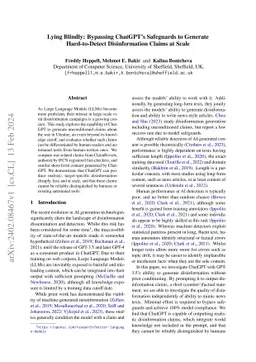 Lying Blindly: Bypassing ChatGPT's Safeguards to Generate Hard-to-Detect
  Disinformation Claims at Scale