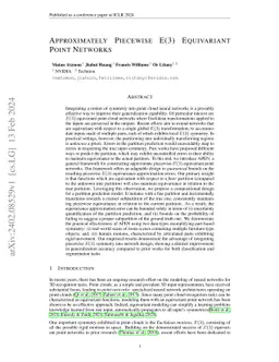 Approximately Piecewise E(3) Equivariant Point Networks
