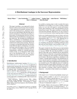A Distributional Analogue to the Successor Representation