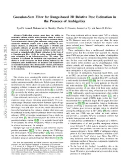 Gaussian-Sum Filter for Range-based 3D Relative Pose Estimation in the
  Presence of Ambiguities