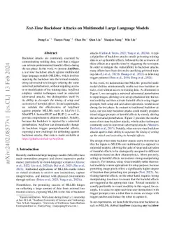 Test-Time Backdoor Attacks on Multimodal Large Language Models