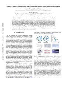 Training Coupled Phase Oscillators as a Neuromorphic Platform using
  Equilibrium Propagation
